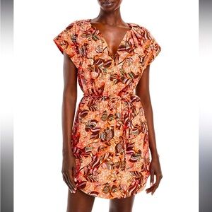 A.L.C. $395 Alice Abstract V Neck Mini Dress Mini Dress